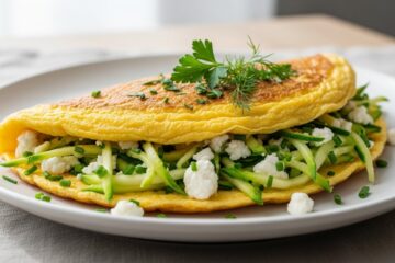 omelete de abobrinha rica em proteína